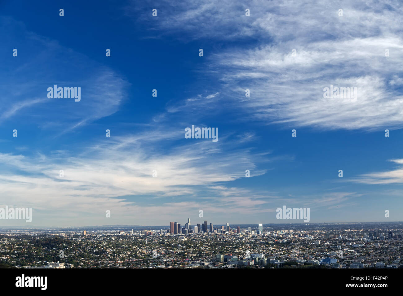Los Angeles downtown, bird's eye view Stock Photo Alamy