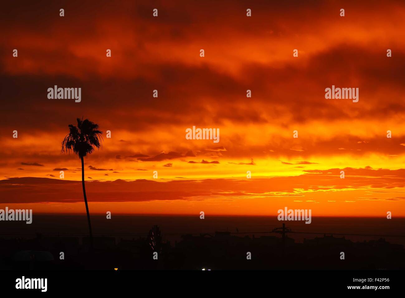 Sunset panorama above Hermosa beach Stock Photo Alamy