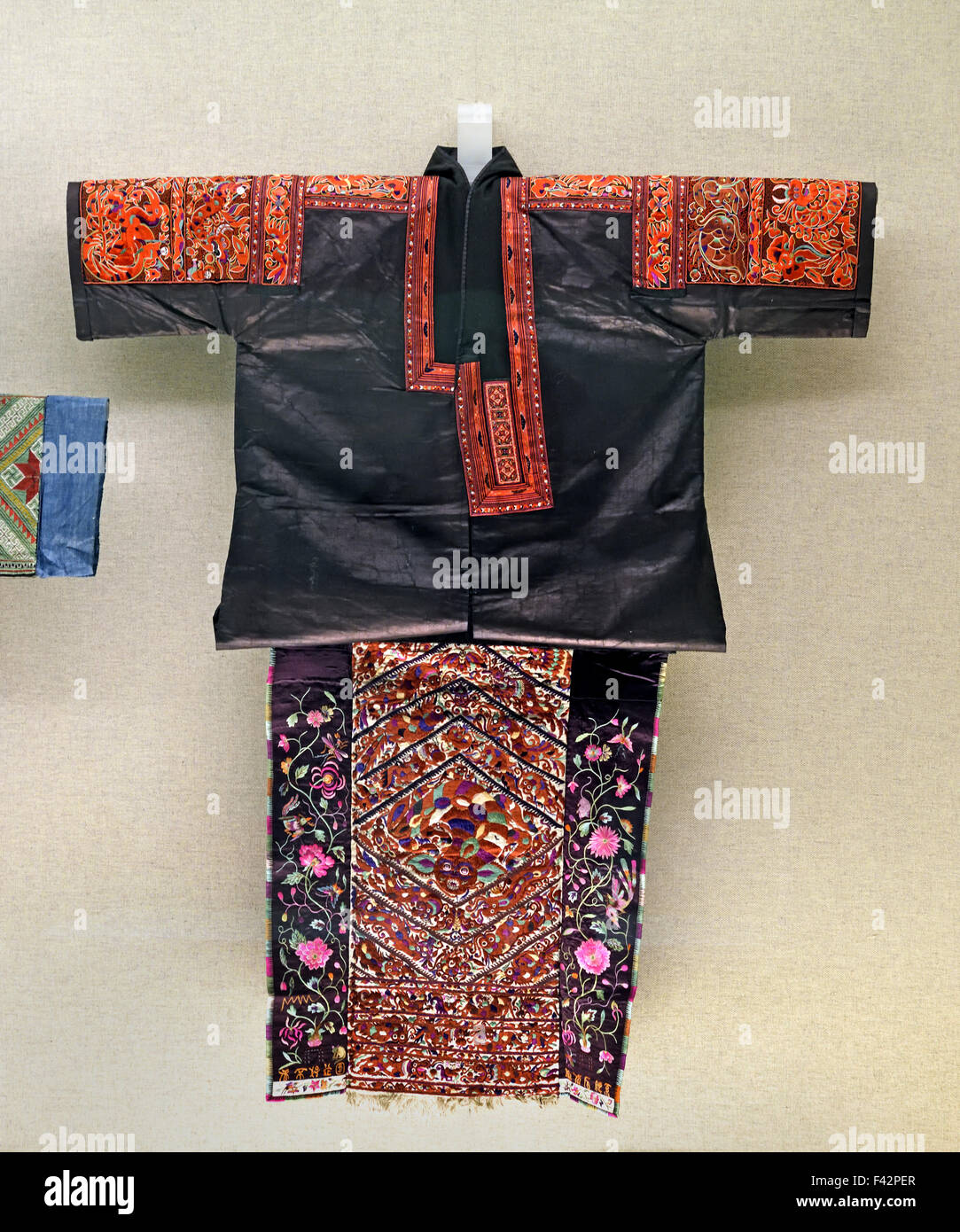 Decorative embroidered apron Miao -  Rongjiang Guizhou 1950 Shanghai Museum of ancient Chinese art China Stock Photo