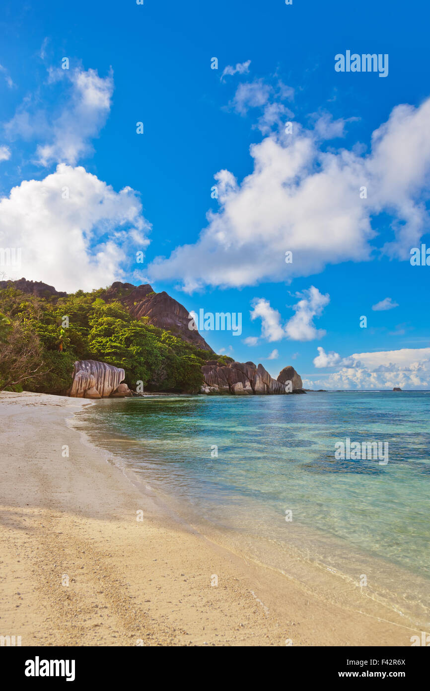 Famous beach Source d'Argent at Seychelles Stock Photo - Alamy