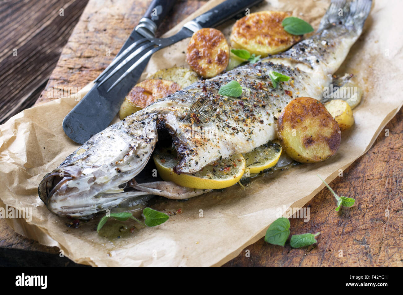 fish grilled Stock Photo