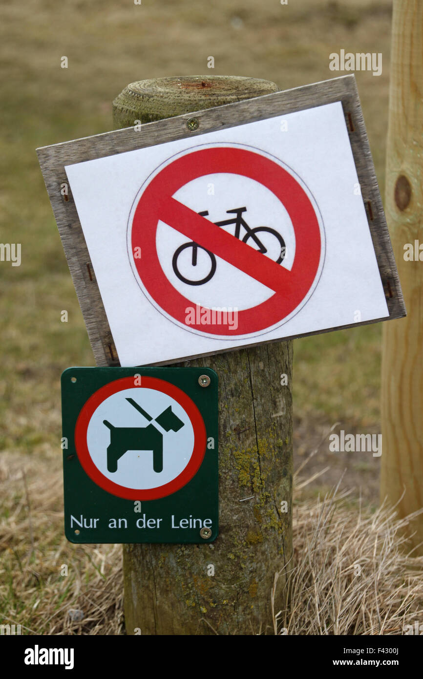 signs on the island Sylt, Germany Stock Photo