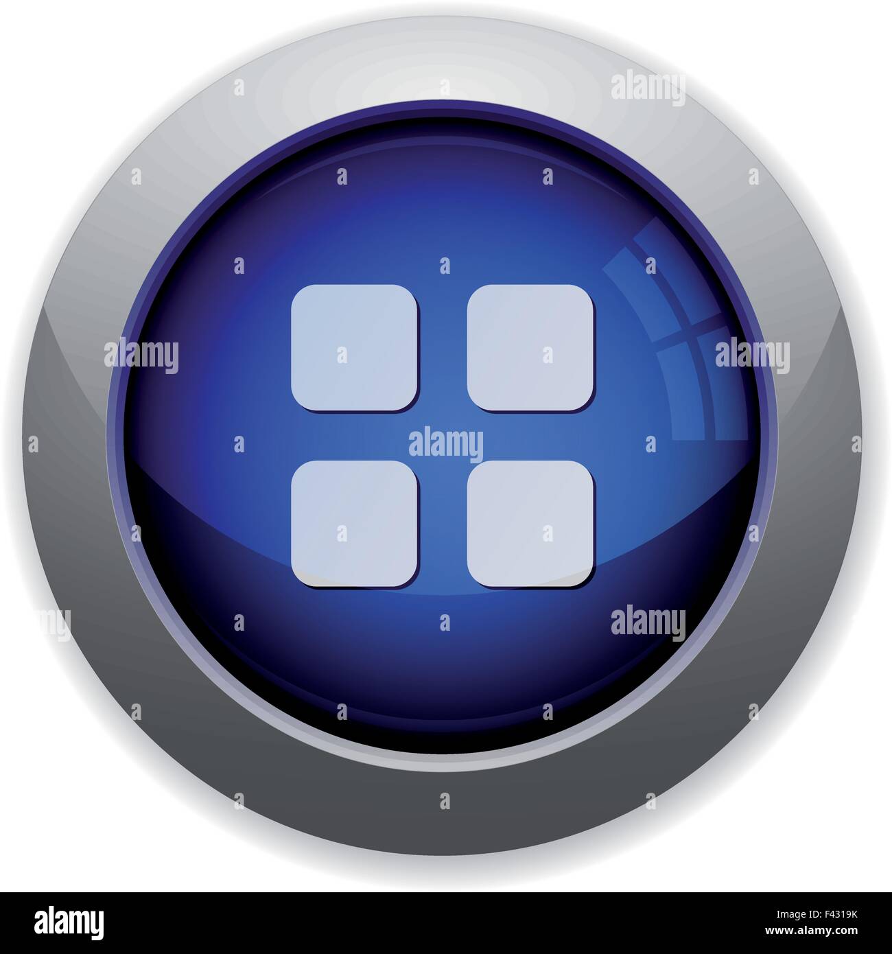 Blue glossy 2x2 grid web button Stock Vector Image & Art - Alamy