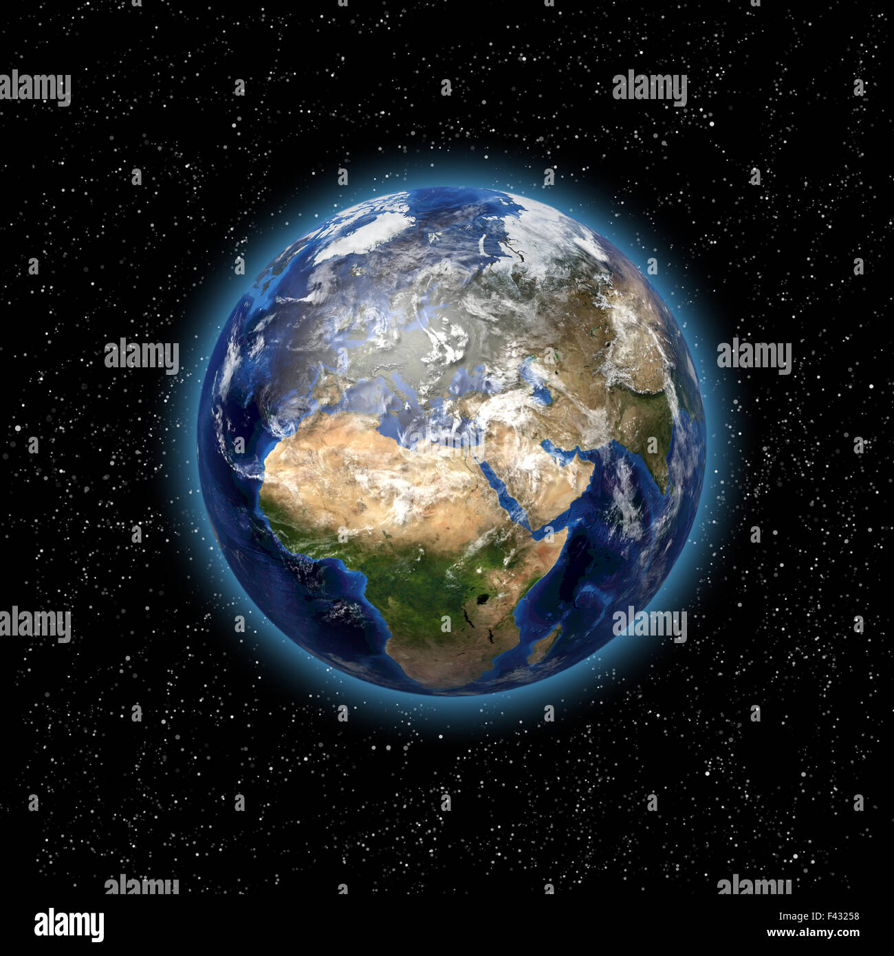 Planet Earth in space Stock Photo