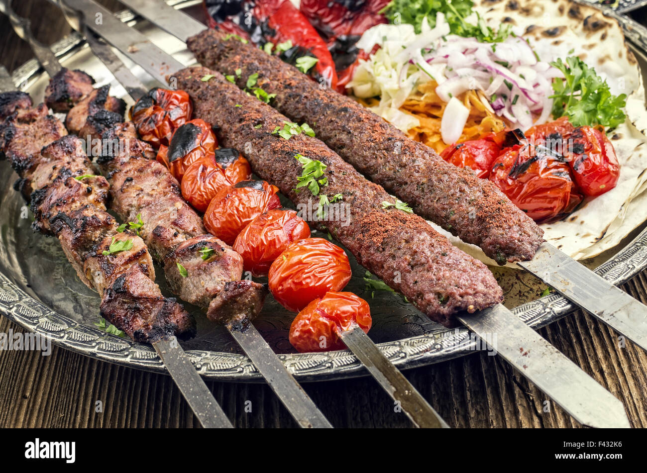 grilled kebab Stock Photo