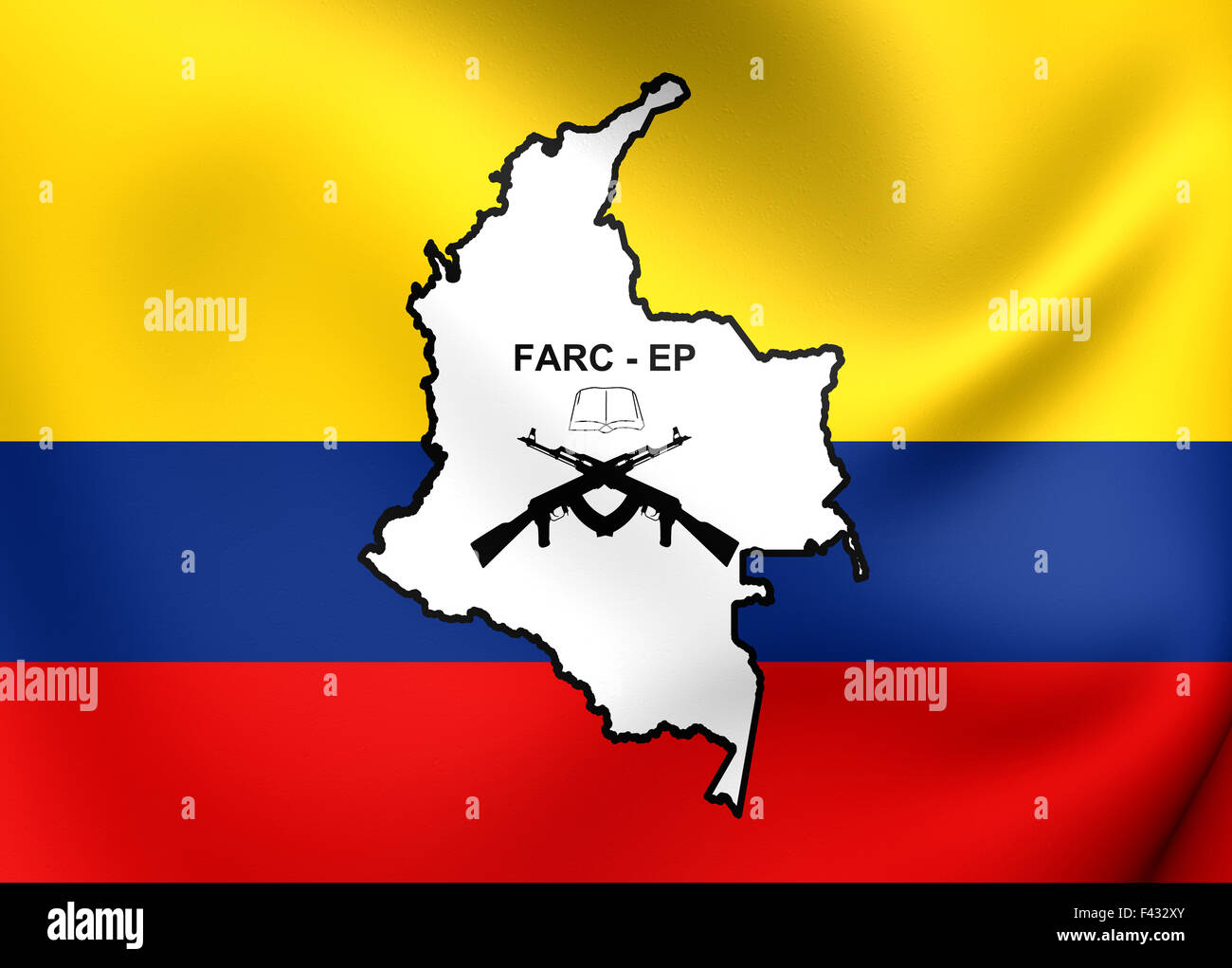 Flag of FARC-EP. Close Up Stock Photo - Alamy
