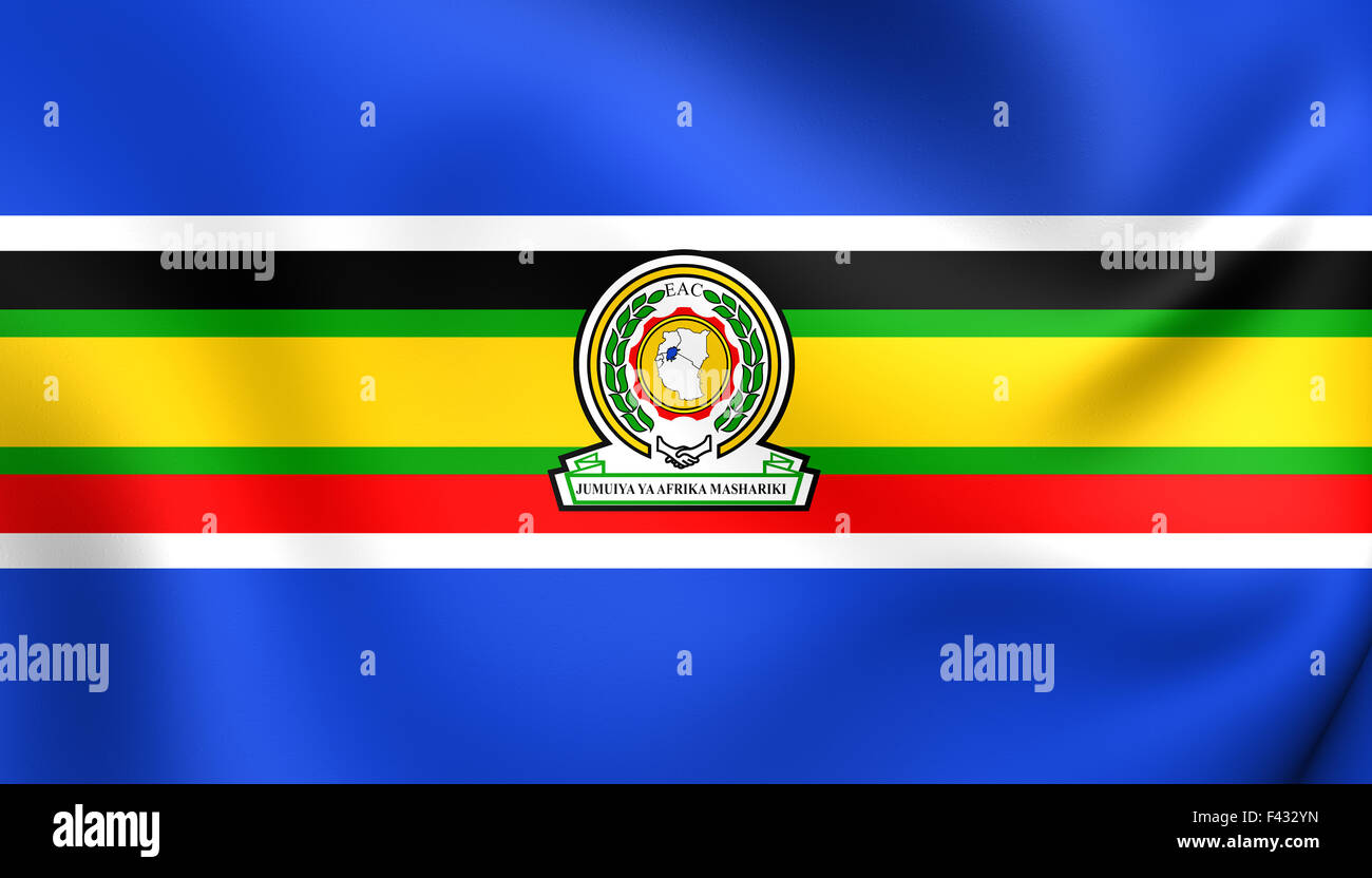 East African Community Flag Stock Photo