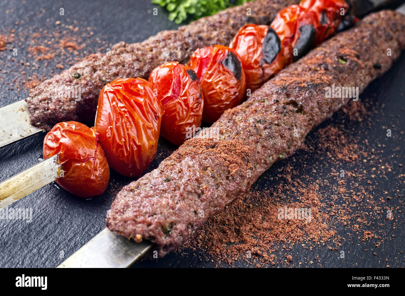 grilled koobideh with tomatos Stock Photo