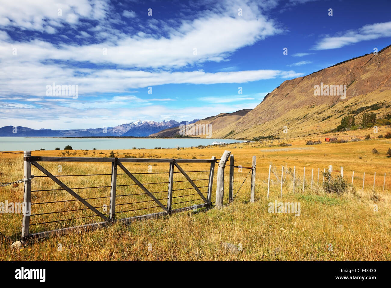 The valley of the Patagonian Andes Stock Photo