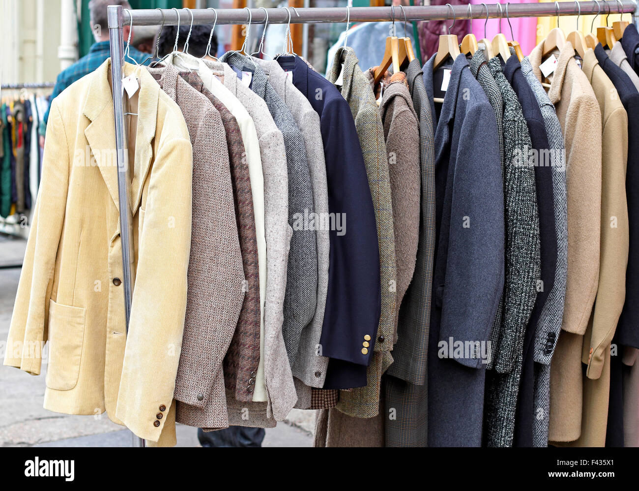 Suits at rail Stock Photo