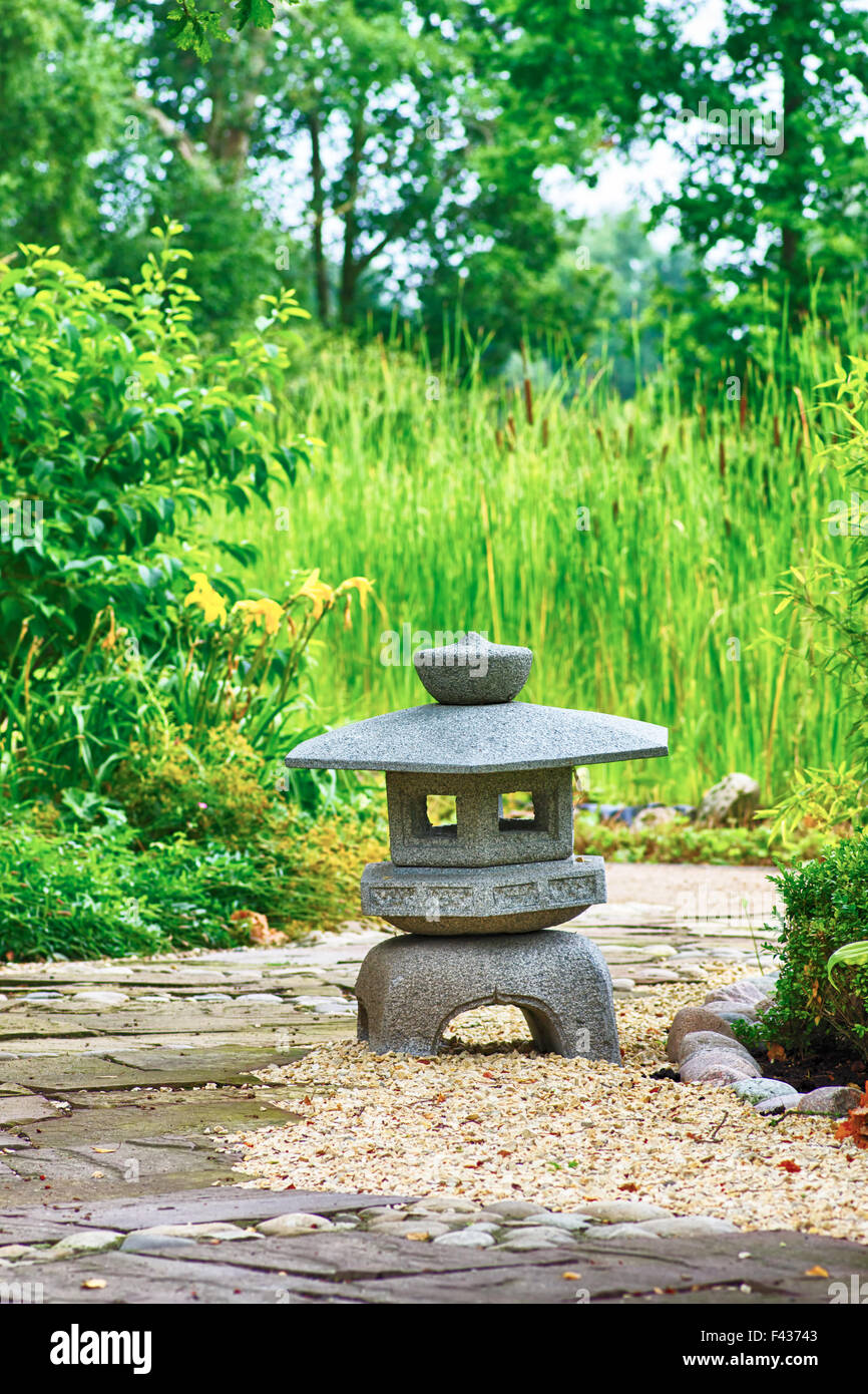 Japanese stone lantern Stock Photo