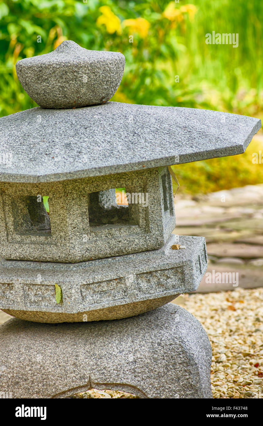 Japanese stone lantern Stock Photo