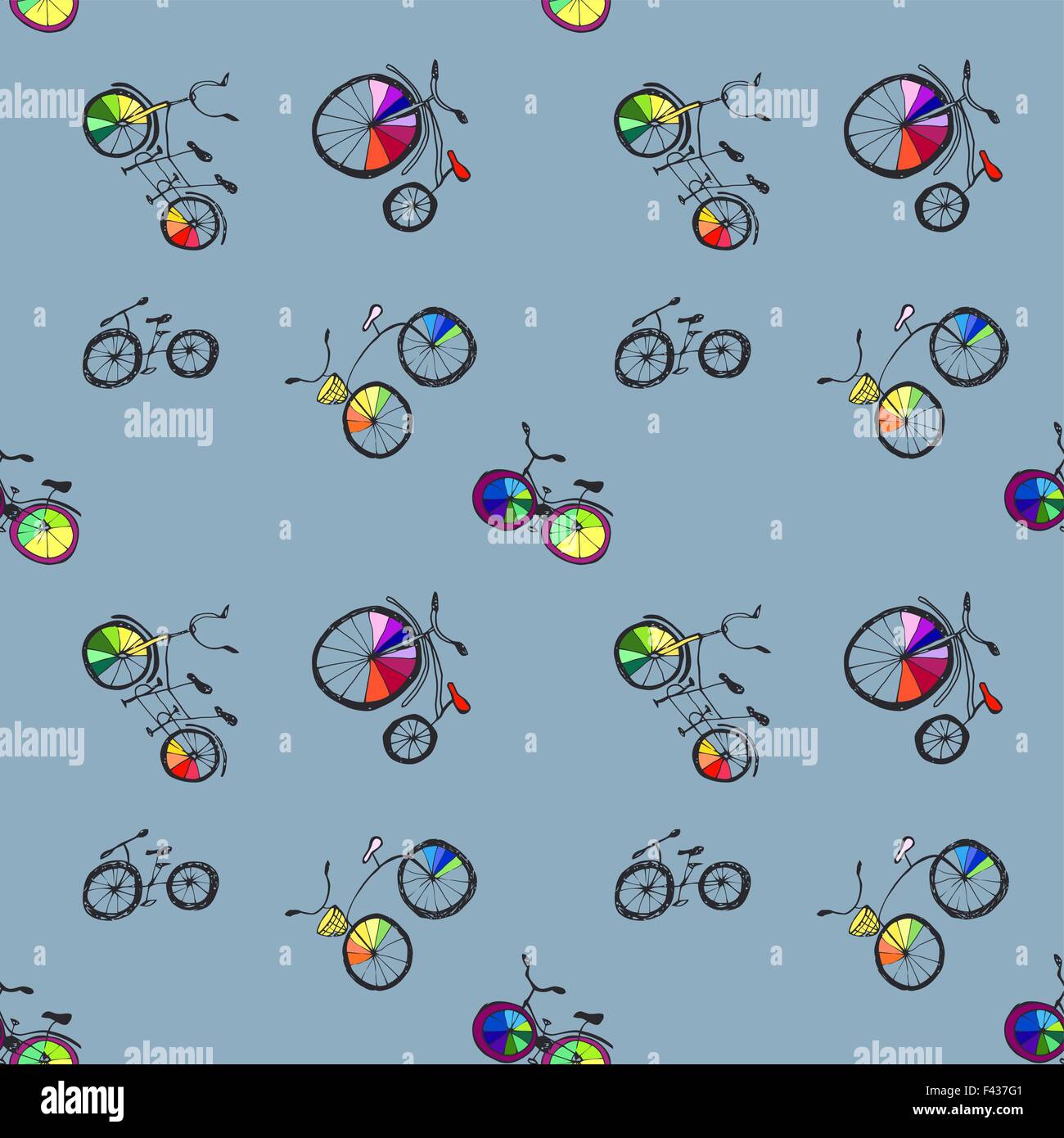 Cute doodle bicycles Stock Vector Image & Art - Alamy