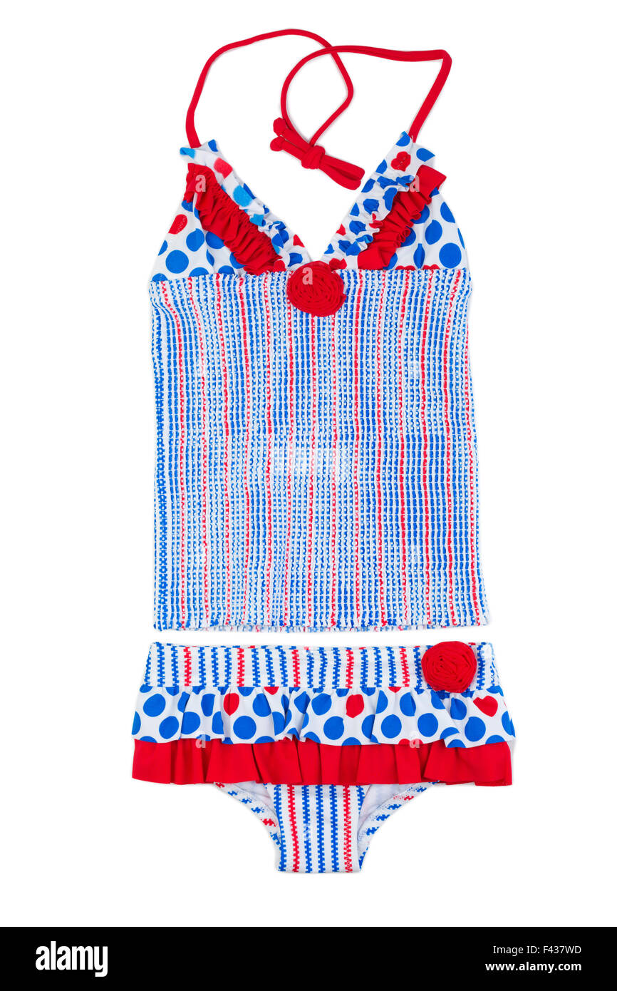 Blue striped swimsuit Stock Photo - Alamy