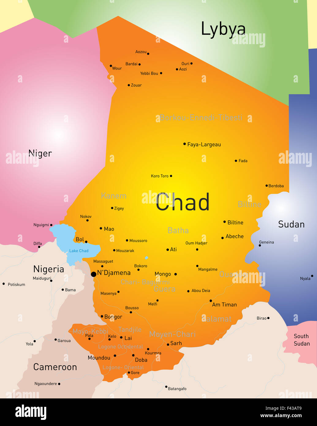 Chad map Stock Photo