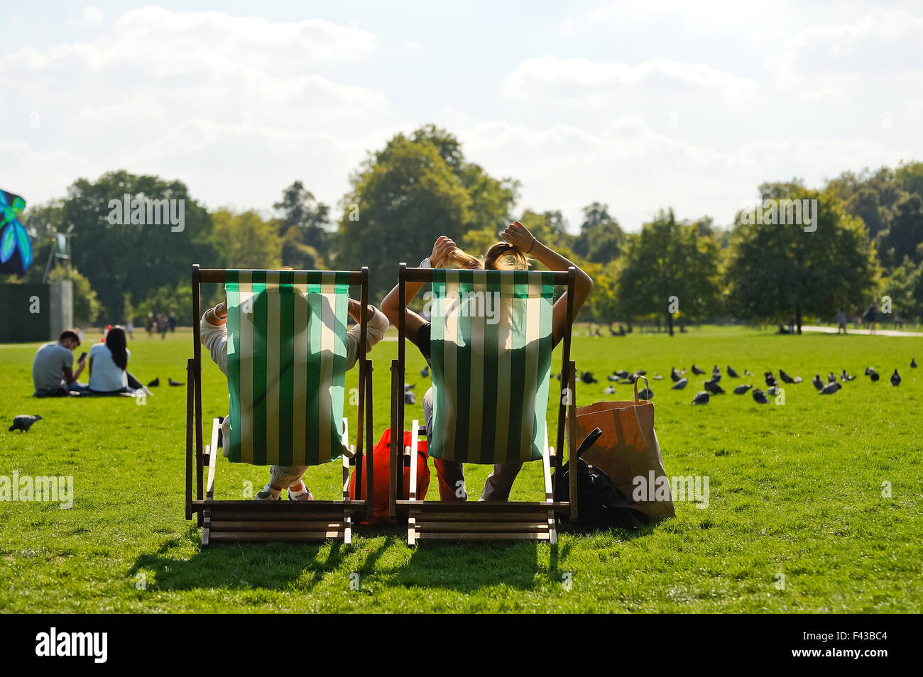 Relaxing in Hyde Park London Stock Photo
