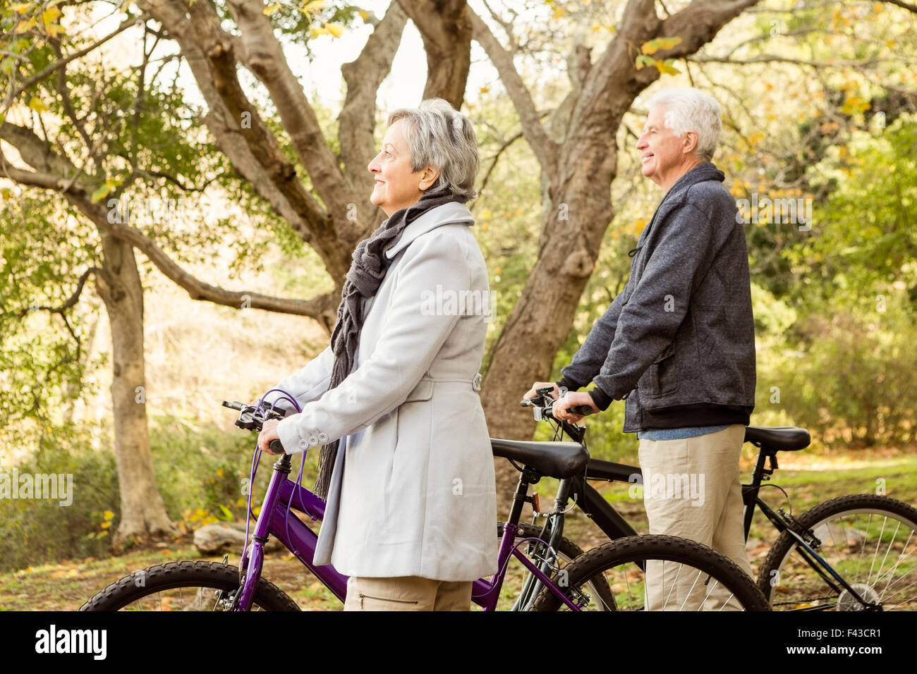 Senior couple in the park Stock Photo - Alamy