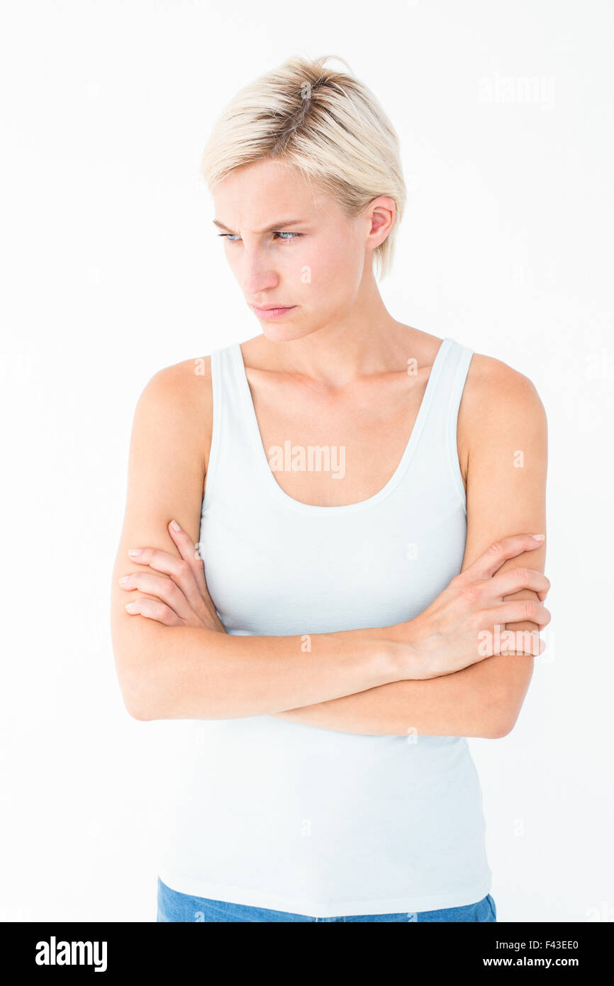 Furious blonde woman crossed arms hi-res stock photography and images ...