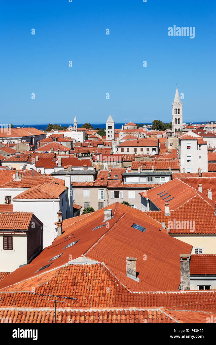Old town of Zadar from above Stock Photo