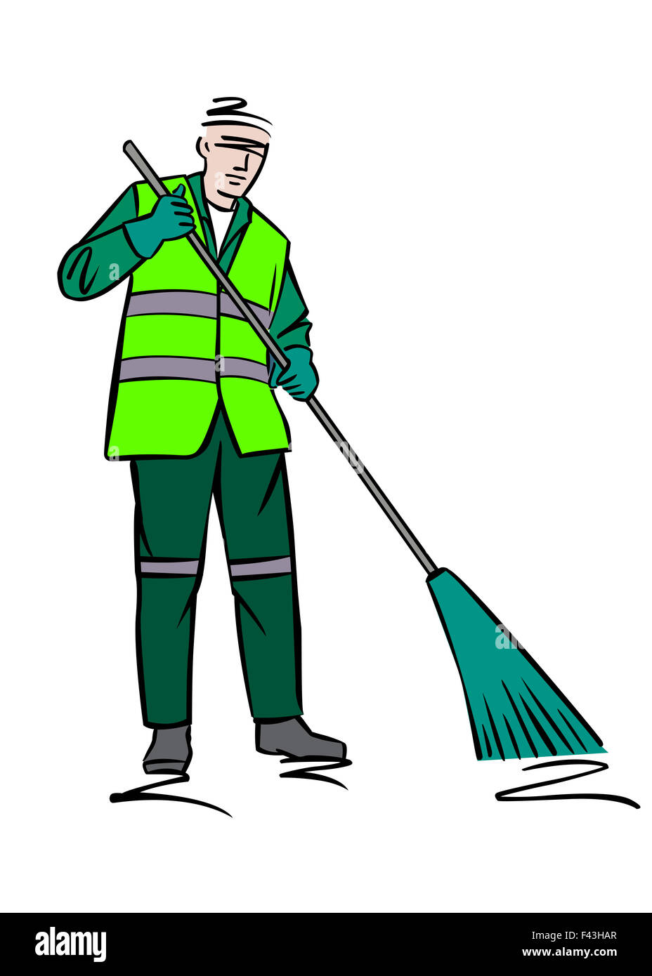 Illustration of a street sweeper Stock Photo Alamy