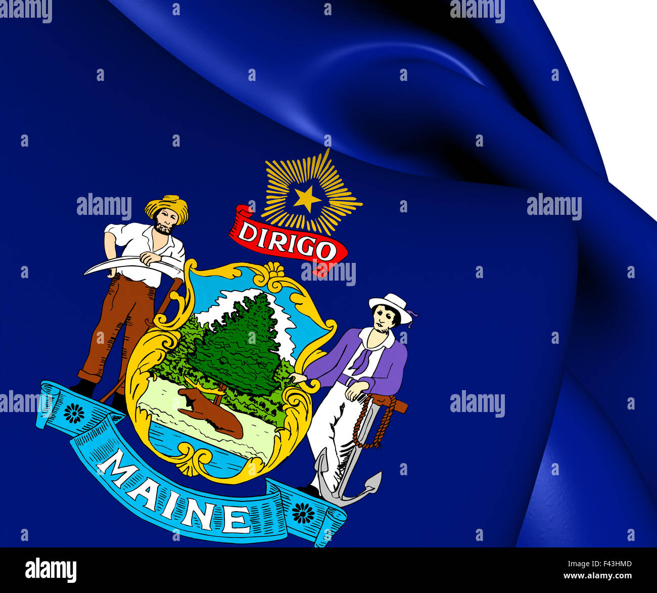 Flag of Maine, USA Stock Photo Alamy