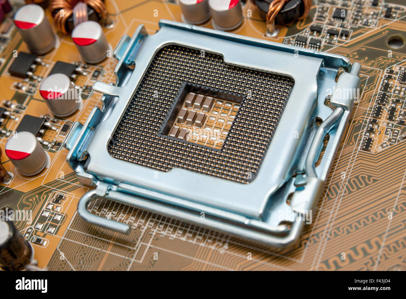Electronic collection - Empty CPU socket Stock Photo