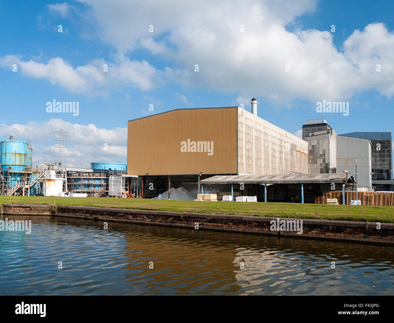 British Salt Factory on the Trent and Mersey Canal in Middlewich Cheshire UK Stock Photo