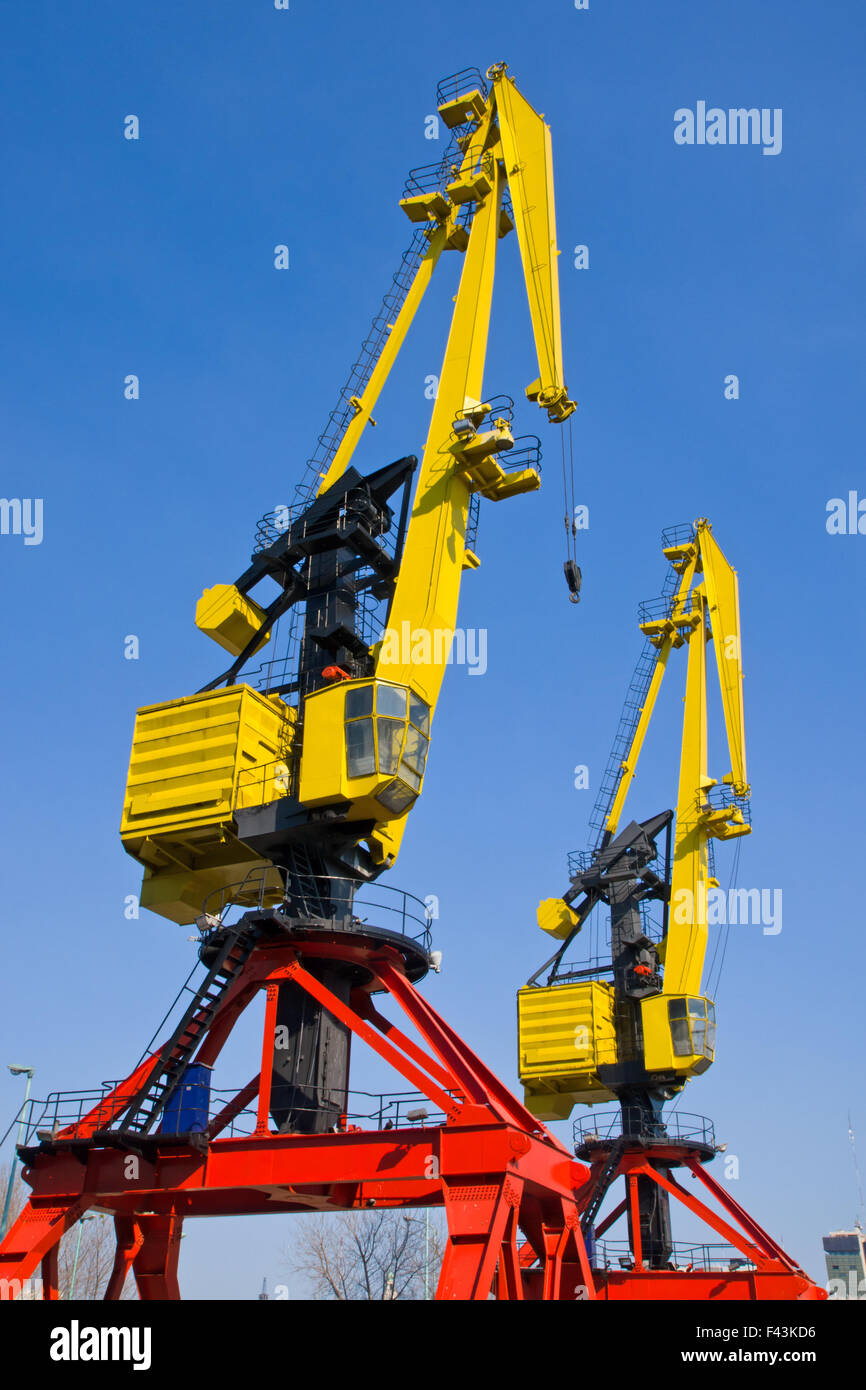 Two cranes in Puerto Madero, part of the harbour of Buenos Aires, Argentina Stock Photo