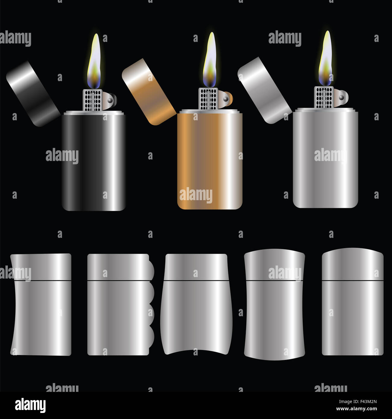 set of lighters Stock Photo Alamy