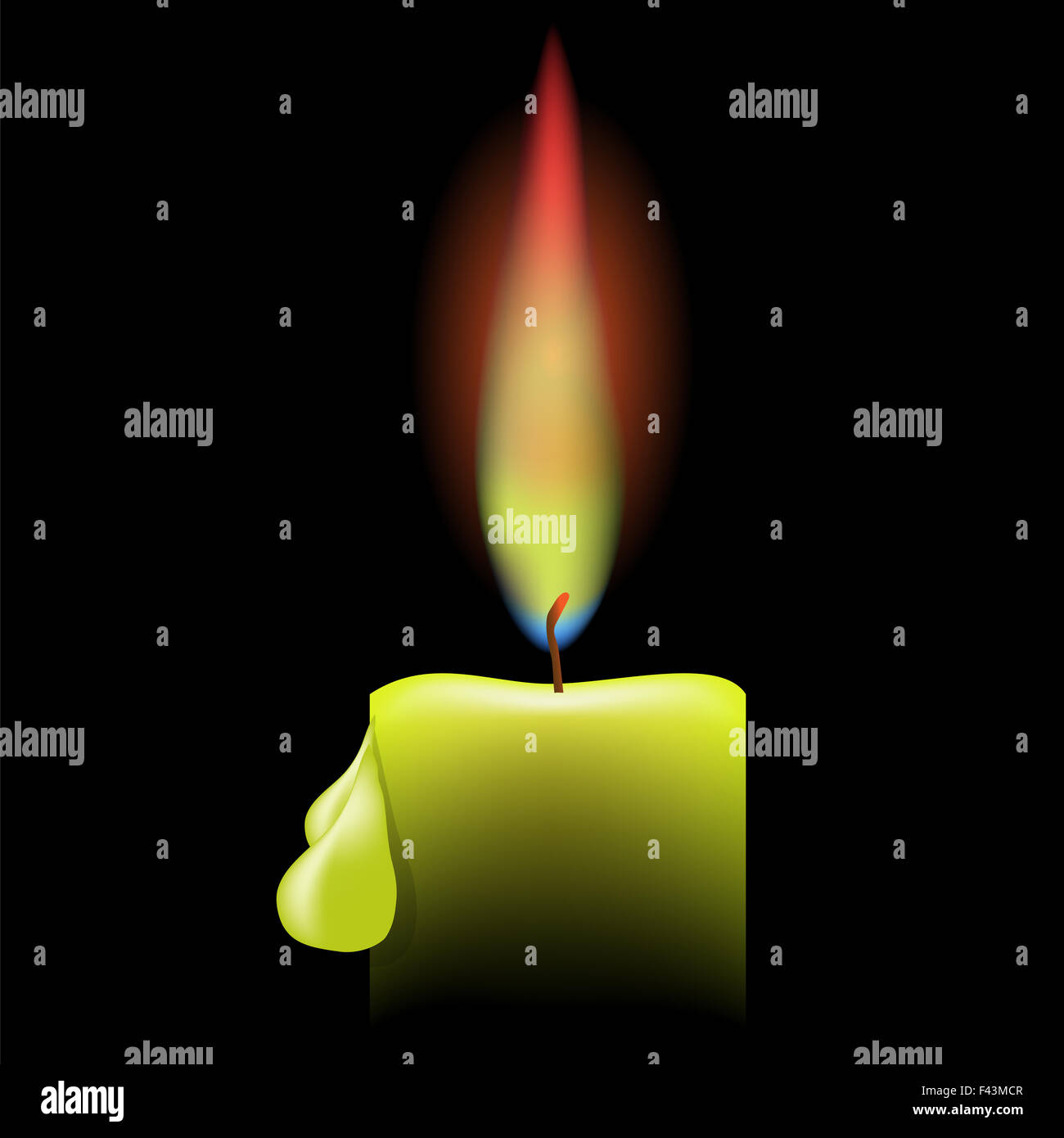 Burning Single Candle Stock Photo Alamy