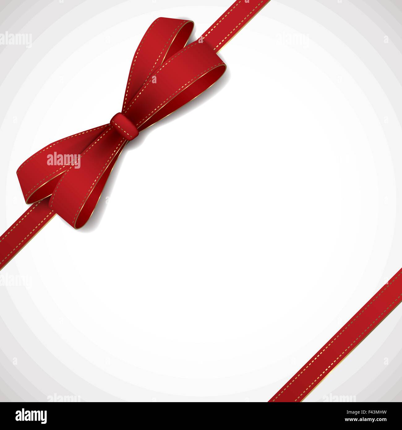 Red ribbon on a white background Stock Vector