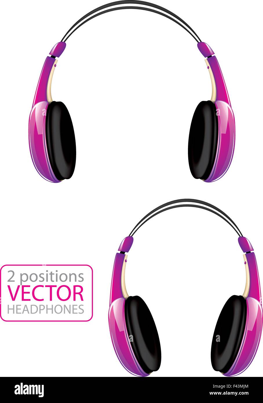 Pink vector headphones Stock Vector