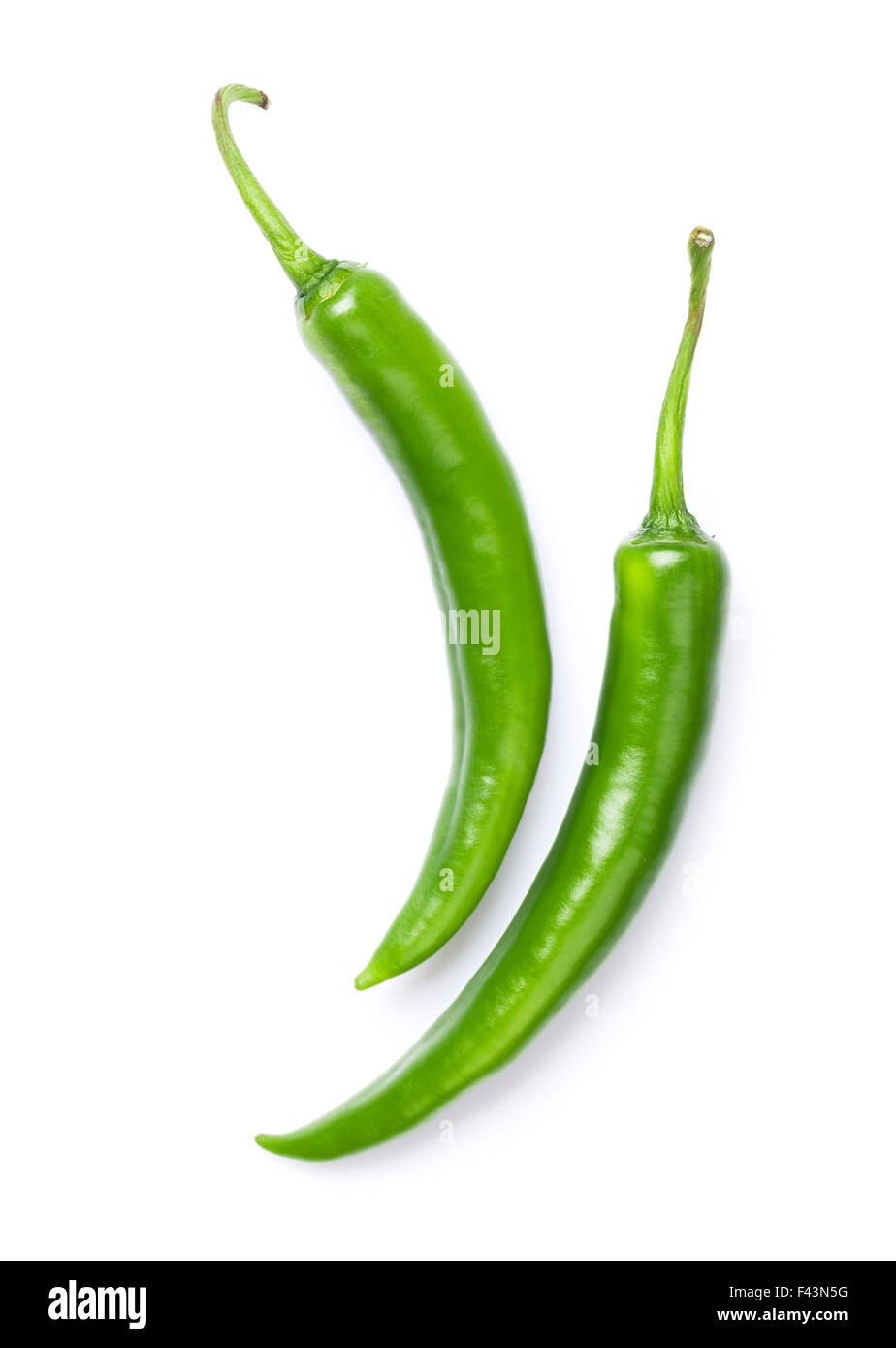 Green chili peppers. Isolated on white background Stock Photo - Alamy