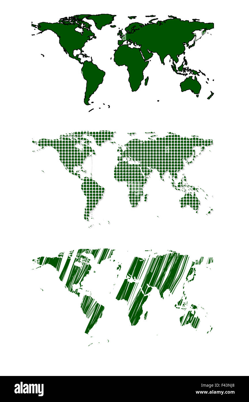 Green world map vector design Stock Photo