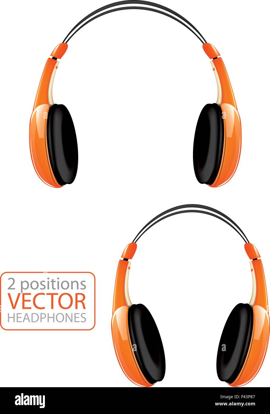Orange vector headphones Stock Vector