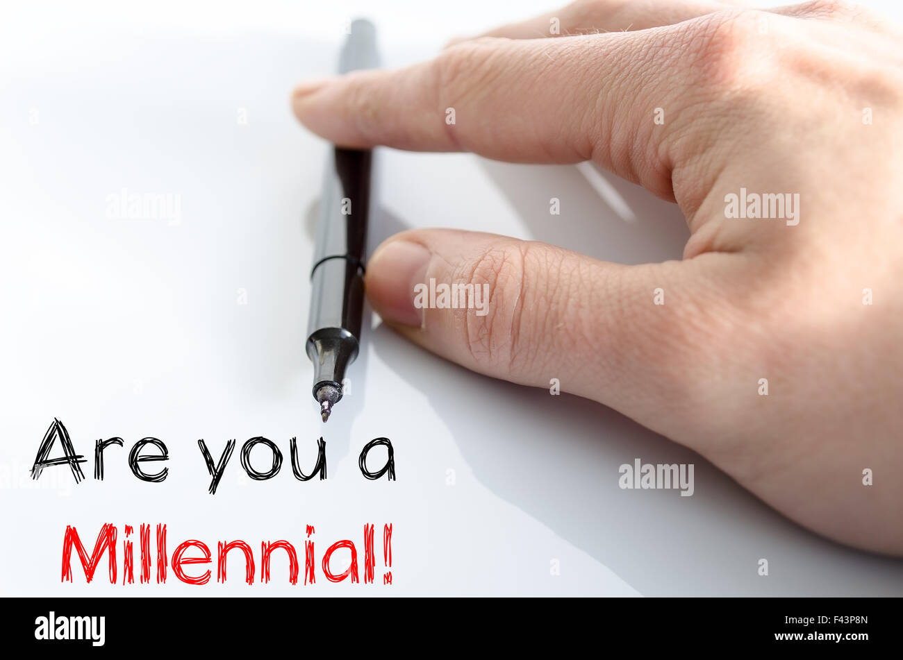 Are you a millennial text concept isolated over white background Stock Photo