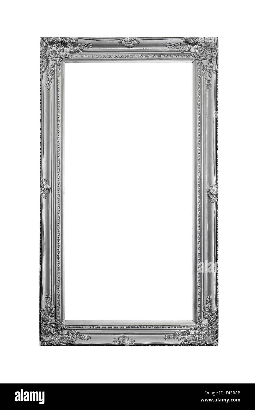 Silver vertical frame Stock Photo Alamy