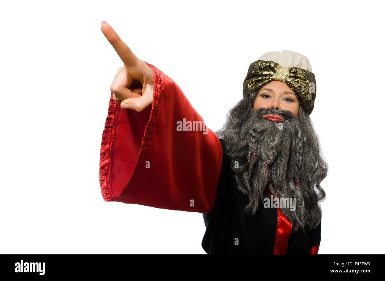 Female magician isolated on white Stock Photo