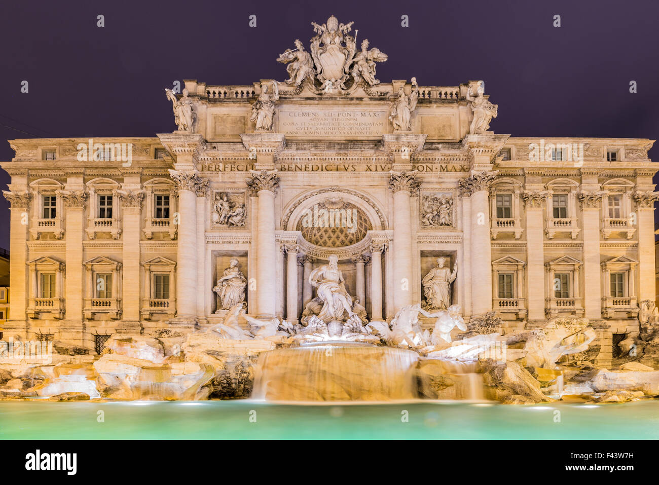 Fountain Trevi during evening hours in Rome Stock Photo Alamy