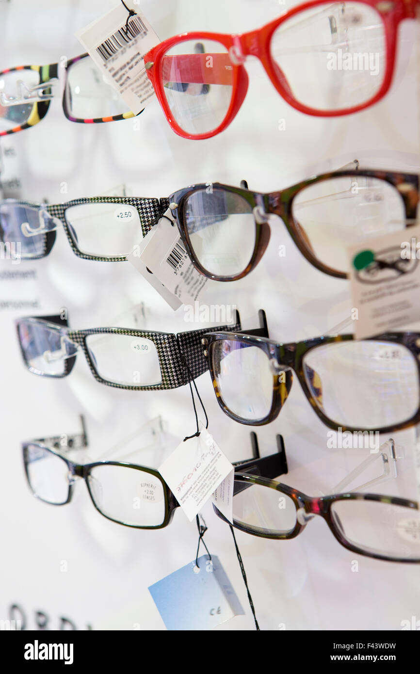 medical eyeglasses in store Stock Photo