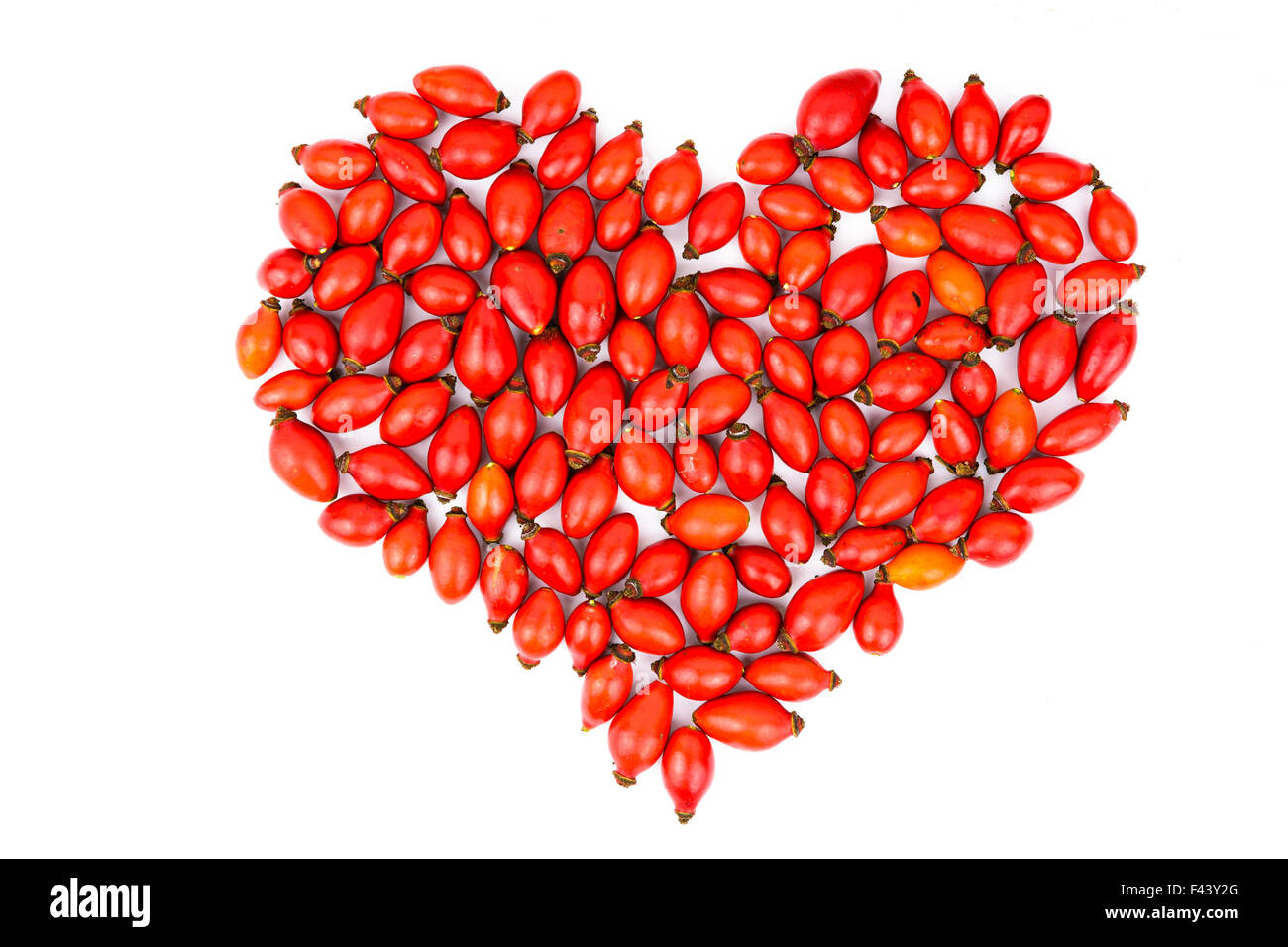 Isolated object Red hip rose heart on white background Stock Photo