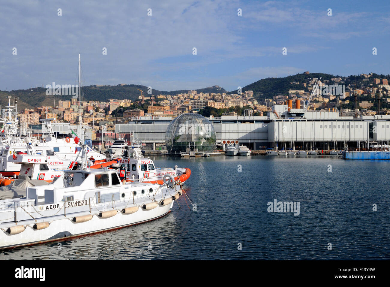 a view on the 'La Bolla' by Renzo Piano, Porto Antico, Genoa, Ligury Stock Photo