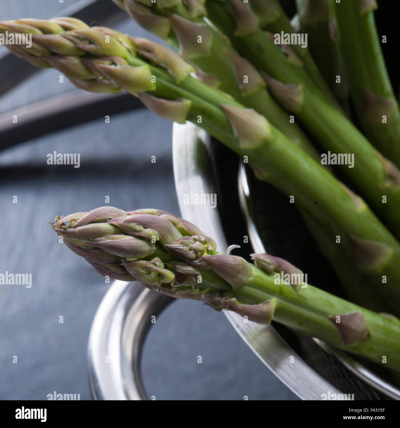 Green asparagus in the pot Stock Photo Alamy