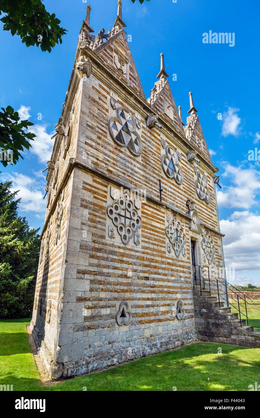 Rushton Triangular Lodge, a 16thC follly near Rushton, Northamptonshire, England, UK Stock Photo