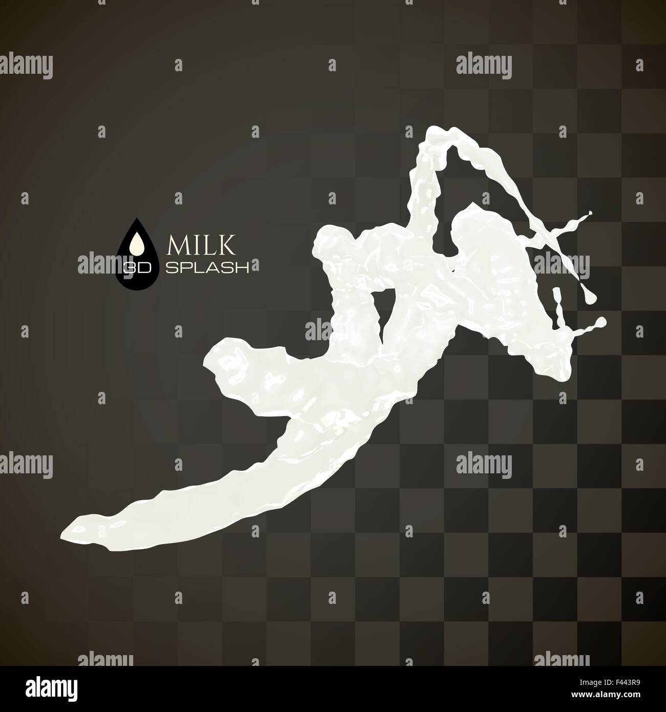 Milk 3D splash, isolated on black background Stock Vector Image & Art ...
