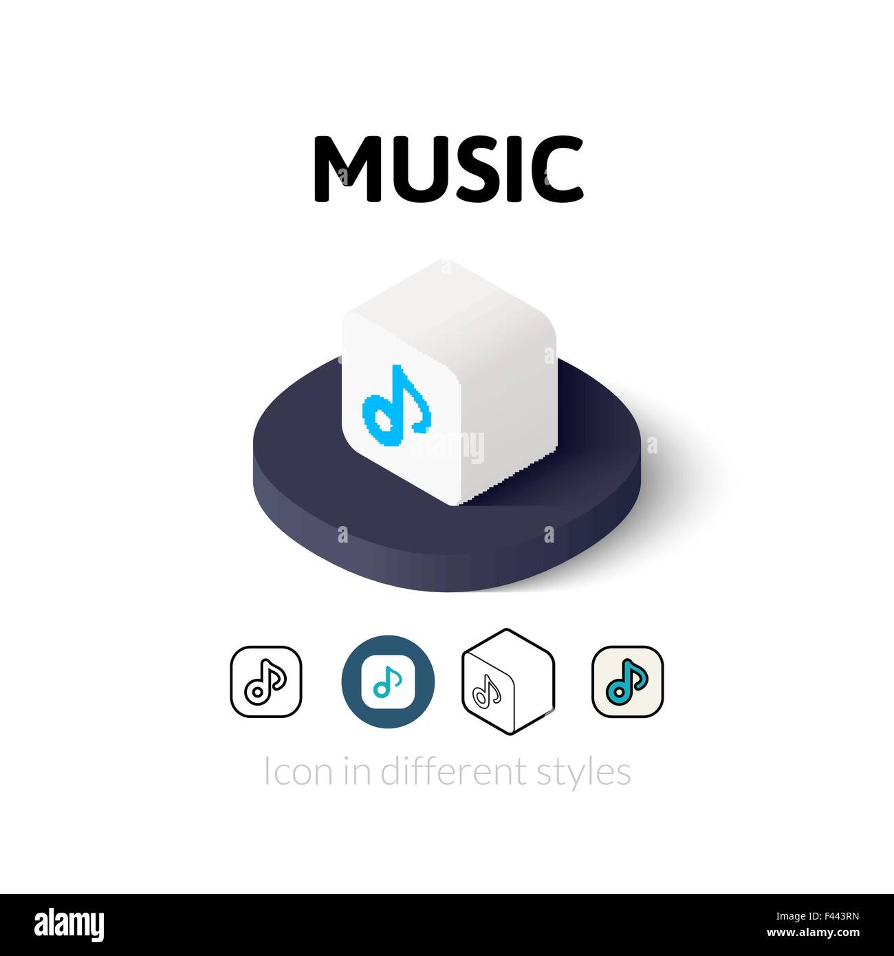 Music icon in different style Stock Vector