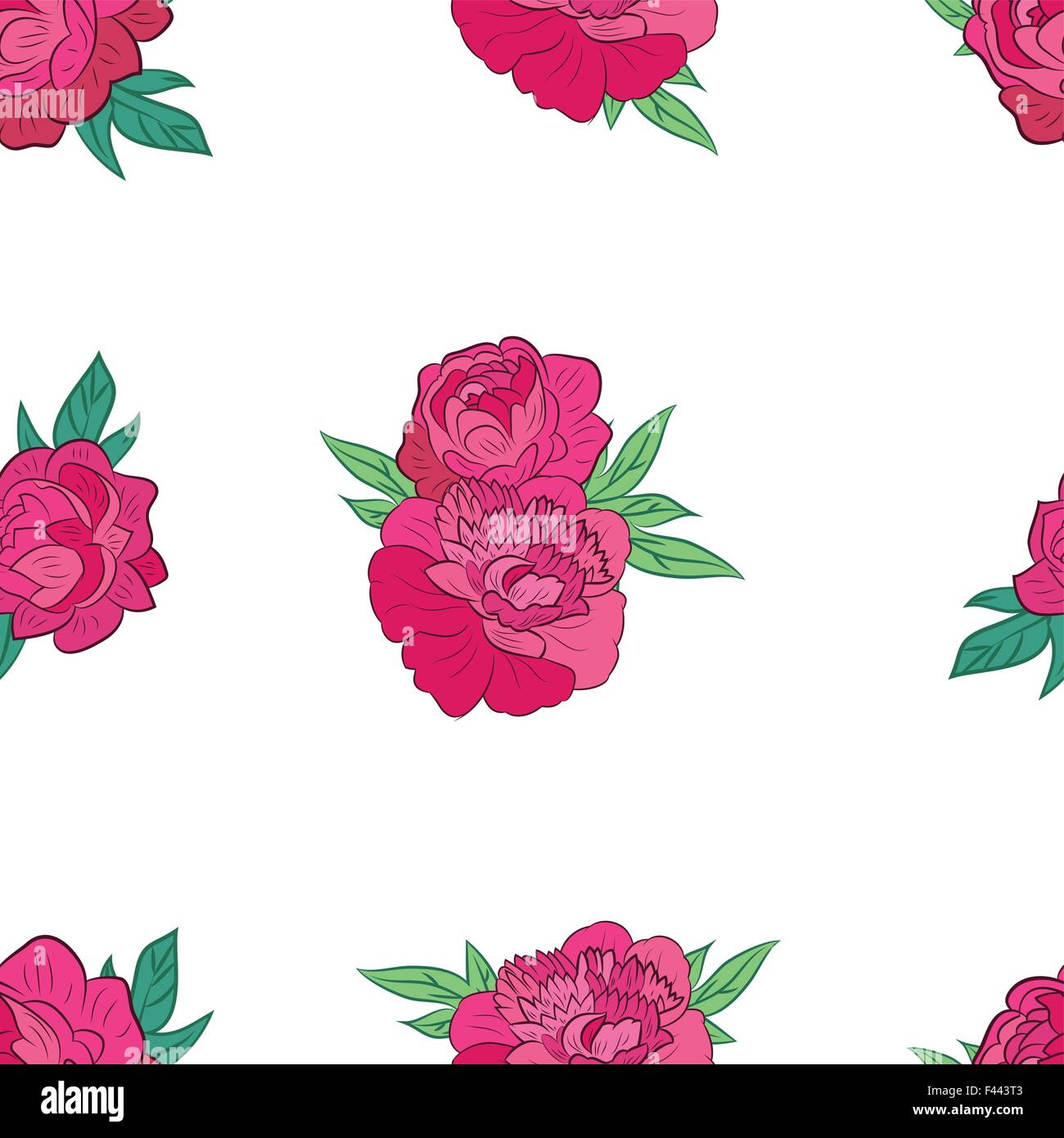 Seamless pattern with pink peonies Stock Vector Image & Art - Alamy