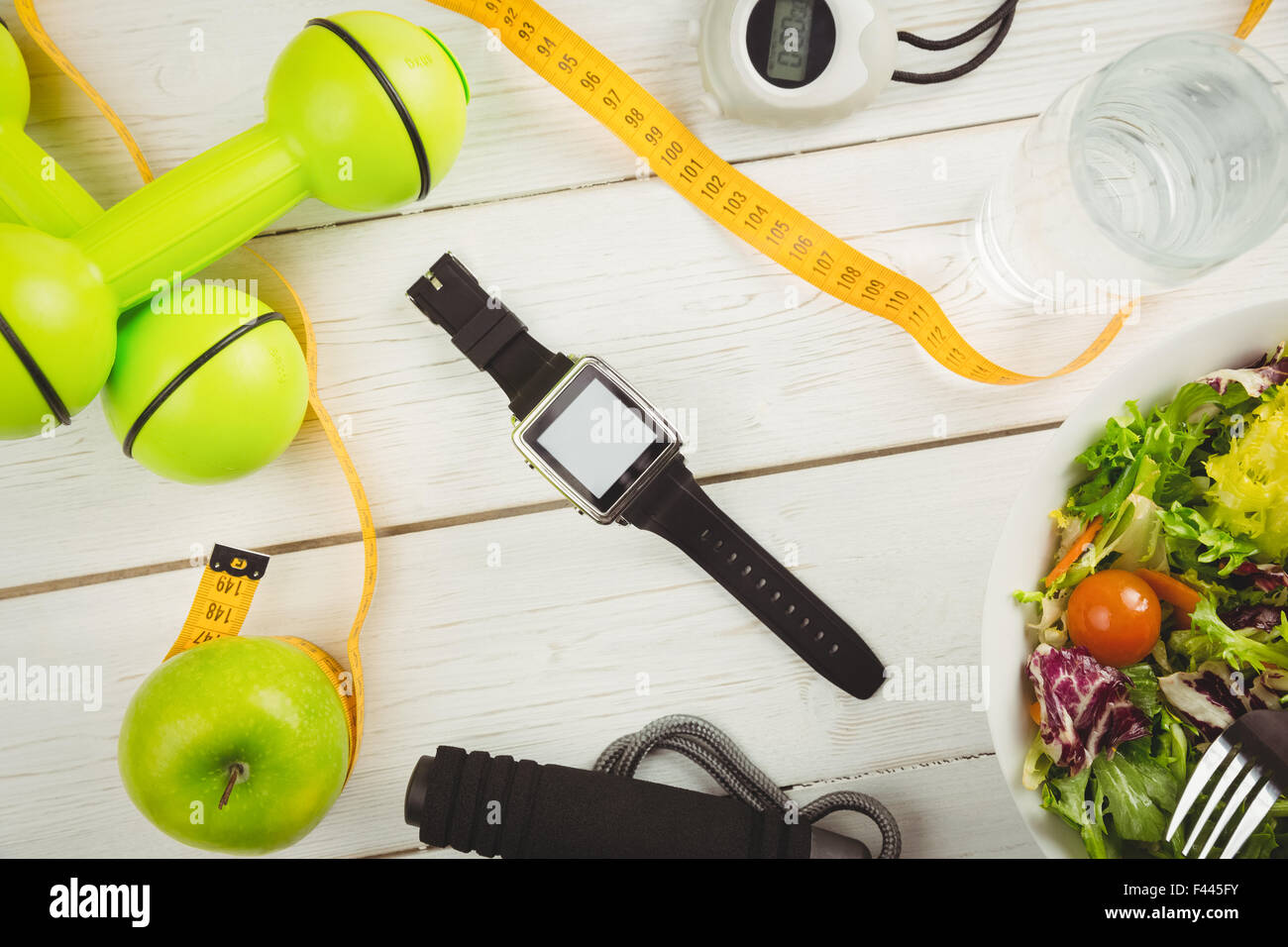 Watch with indicators of healthy lifestyle Stock Photo - Alamy