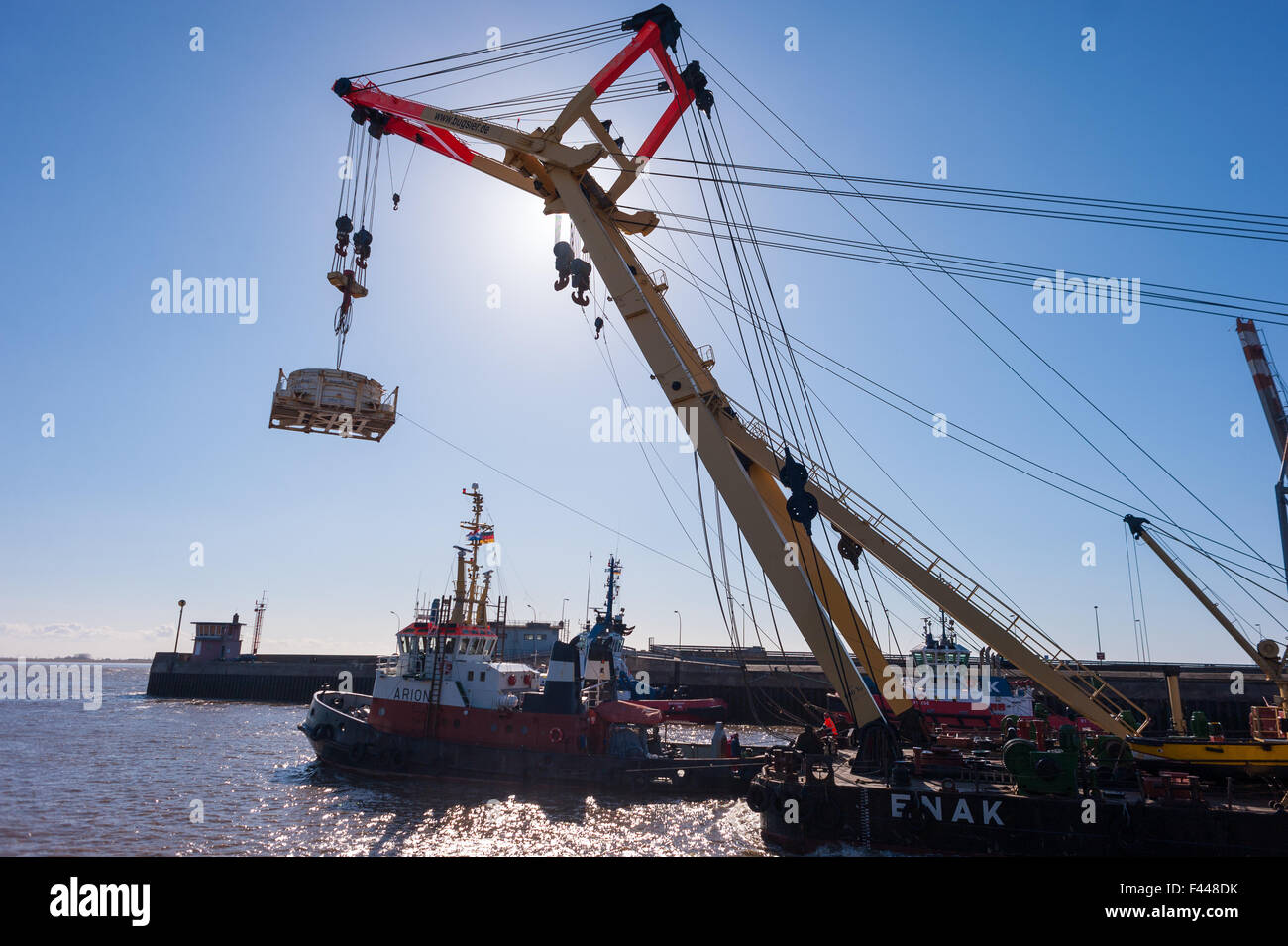 Floating crane Enak Stock Photo