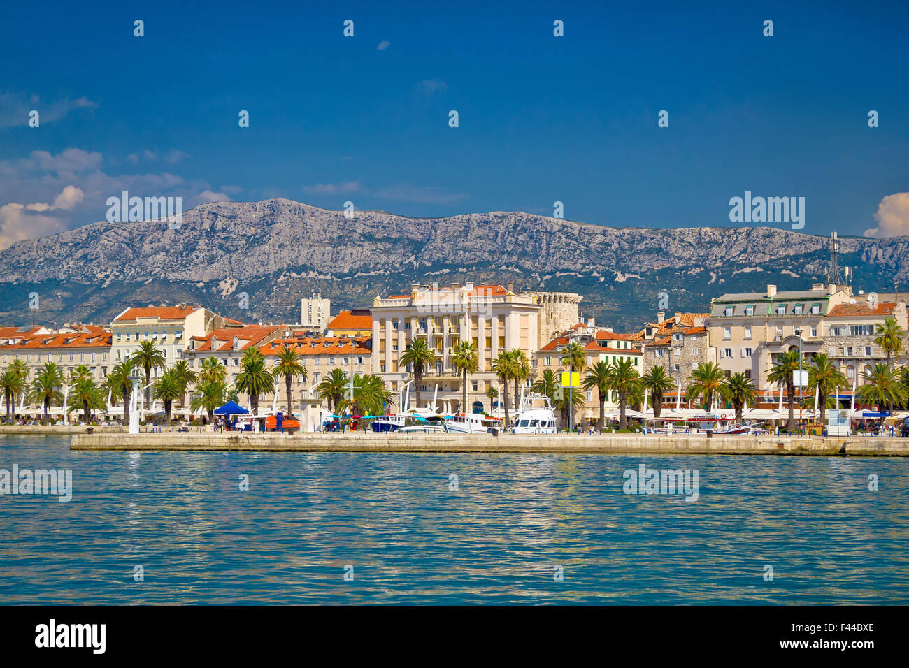 Palm waterfront of Split city Stock Photo